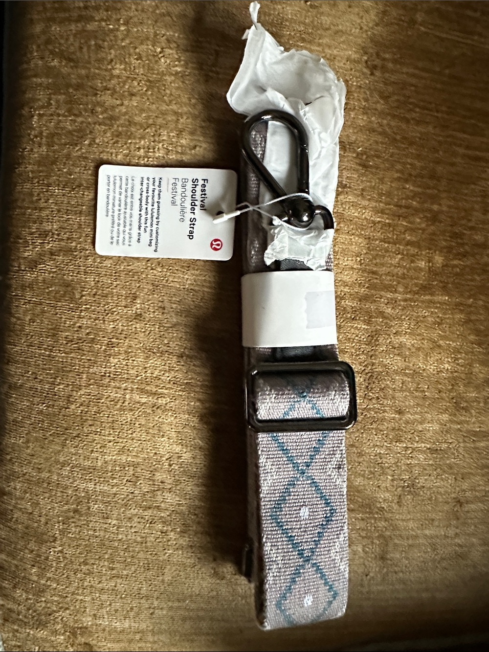 lululemon athletica Woven Gray and Blue Shoulder Strap